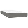 vidaXL Κρεβάτι Boxspring με Στρώμα & LED Σκ.Γκρι 200x200εκ. Υφασμάτινο