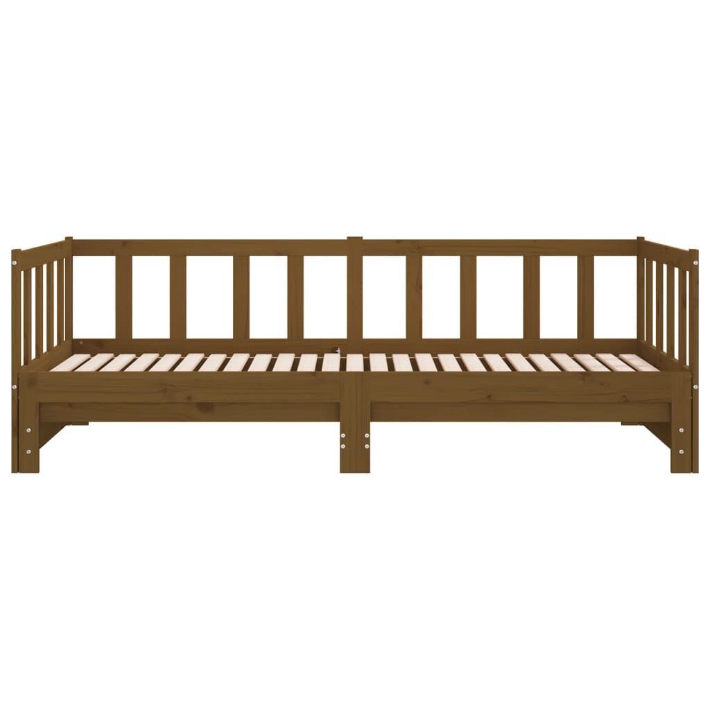 vidaXL Καναπές Κρεβάτι Συρόμενος Μελί 2x(90x190) εκ. Μασίφ Ξύλο Πεύκου