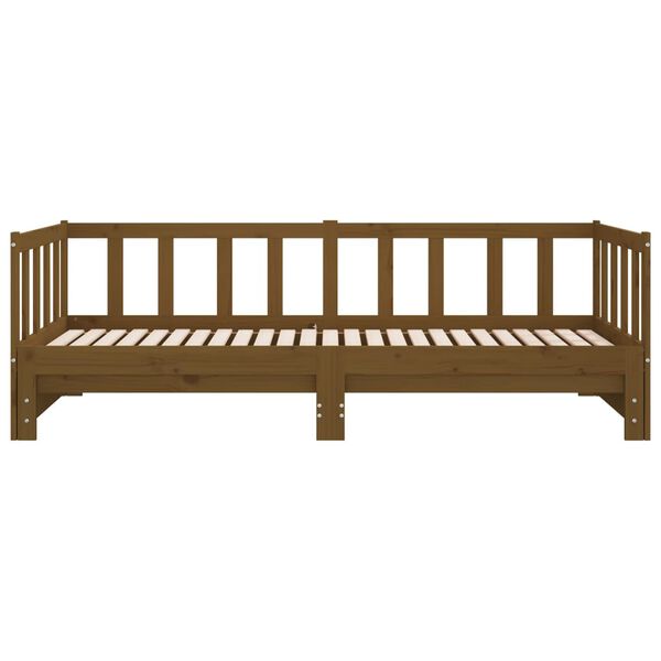 vidaXL Καναπές Κρεβάτι Συρόμενος Μελί 2x(90x190) εκ. Μασίφ Ξύλο Πεύκου