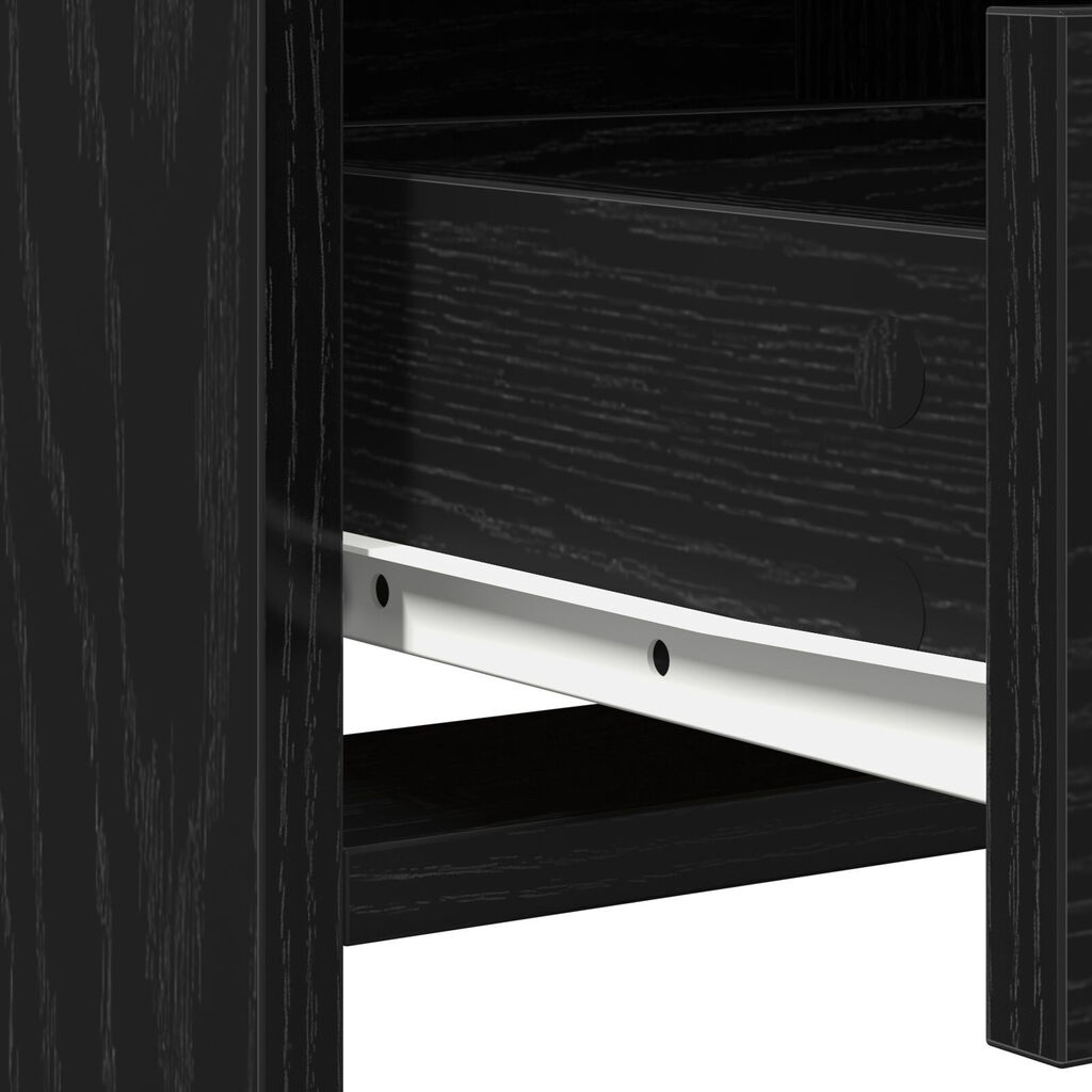 vidaXL Σετ δύο τεμαχίων γραφείου με LED Μαύρο Επεξεργασμένο ξύλο