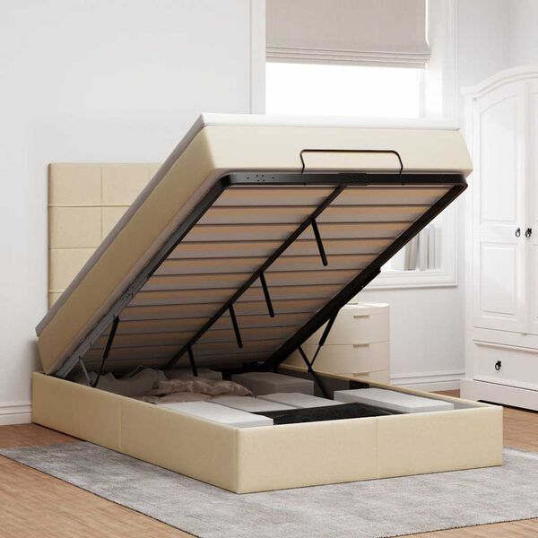 vidaXL &Omicron;&theta;&omega;&mu;&alpha;&nu;&iota;&kappa;ό &kappa;&rho;&epsilon;&beta;ά&tau;&iota; &mu;&epsilon; &sigma;&tau;&rho;ώ&mu;&alpha; Cream 120x190 cm Ύ&phi;&alpha;&sigma;&mu;&alpha;