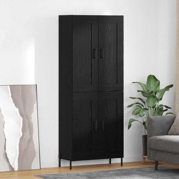 vidaXL Highboard 2 pcs &Mu;&alpha;ύ&rho;&eta; &Omicron;&xi;&upsilon;ά &Epsilon;&pi;&epsilon;&xi;&epsilon;&rho;&gamma;&alpha;&sigma;&mu;έ&nu;&omicron; &xi;ύ&lambda;&omicron;