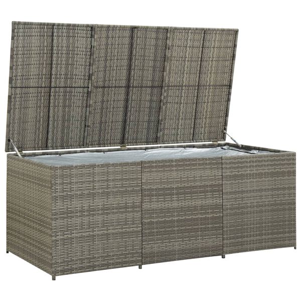 vidaXL Κουτί Αποθήκευσης Κήπου Γκρι 180x90x70 εκ. από Συνθετικό Ρατάν