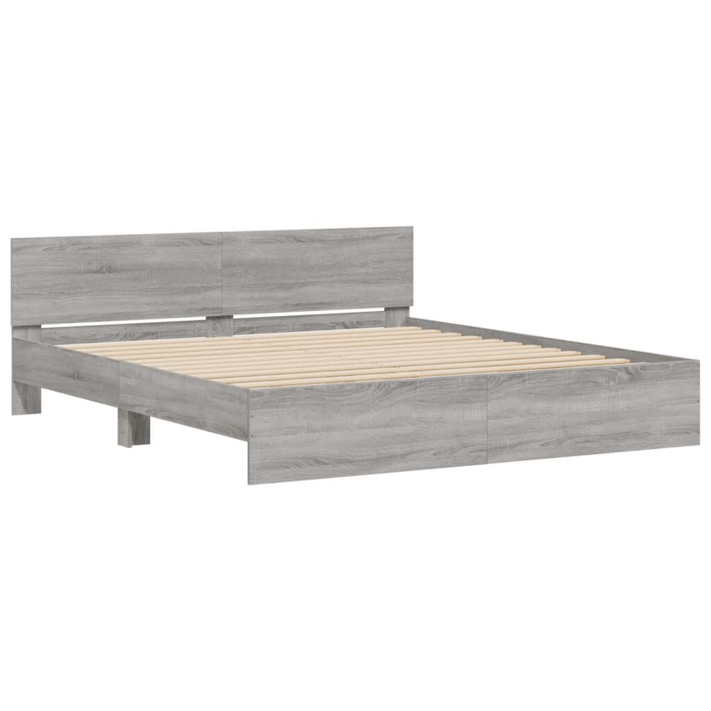 vidaXL Πλαίσιο Κρεβατιού με Κεφαλάρι Γκρι Sonoma 180x200 εκ.