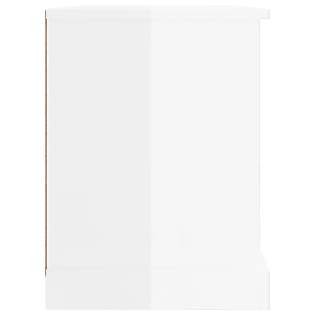 vidaXL Έπιπλο Τηλεόρασης Γυαλ. Λευκό 73x35,5x47,5εκ. από Επεξ. Ξύλο
