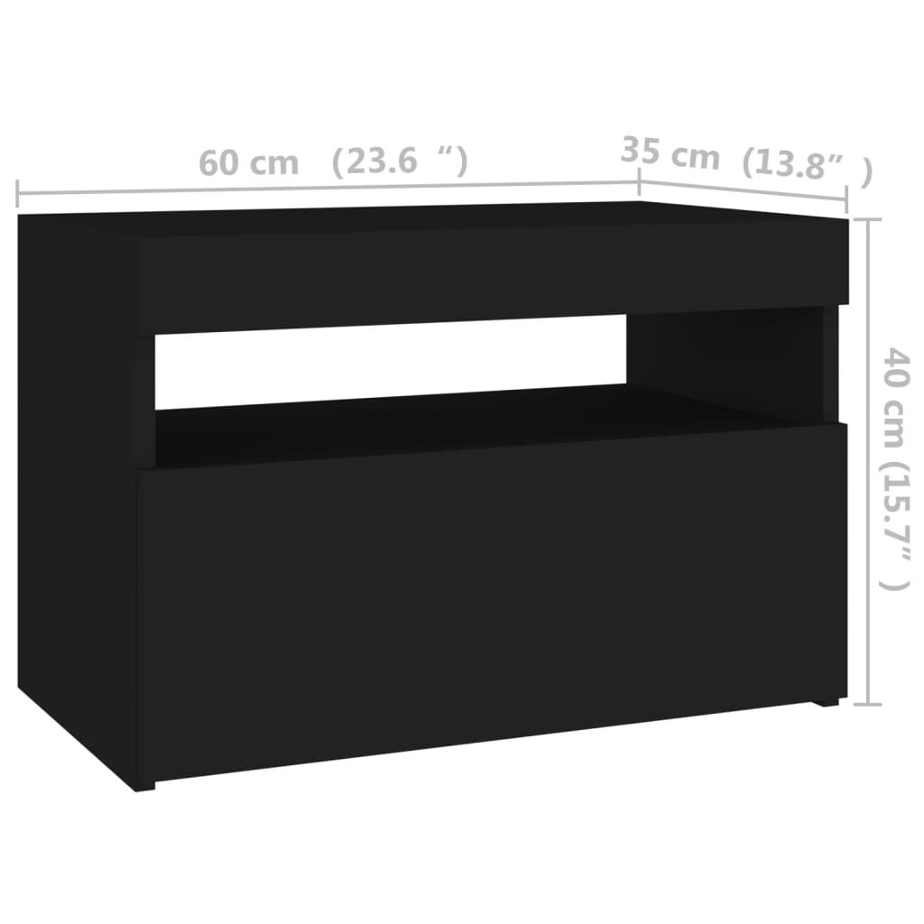 vidaXL Έπιπλο Τηλεόρασης με LED Μαύρο 60 x 35 x 40 εκ.