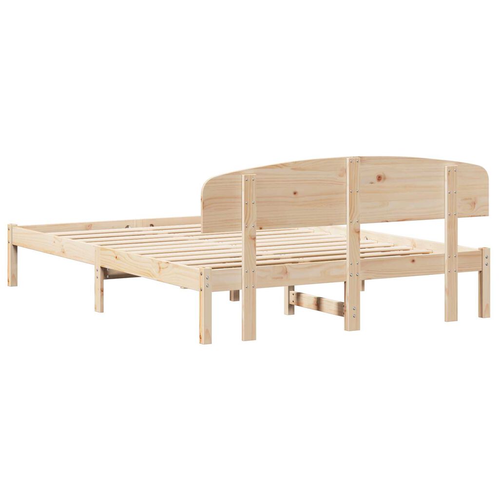 vidaXL Σκελετός Κρεβατιού Καφέ 160 x 200 cm Μασίφ ξύλο πεύκου