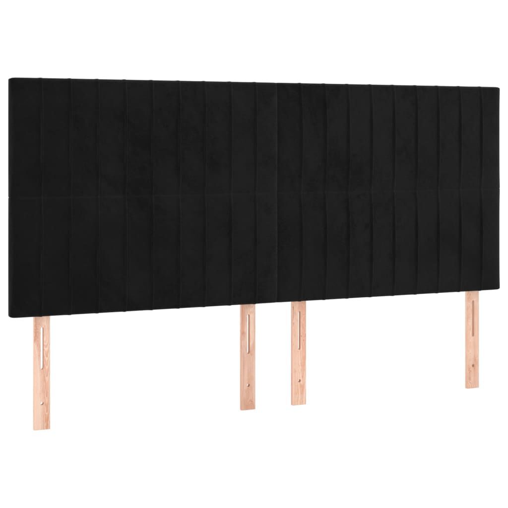 vidaXL Κρεβάτι Boxspring με Στρώμα Μαύρο 160x200 εκ. Βελούδινο