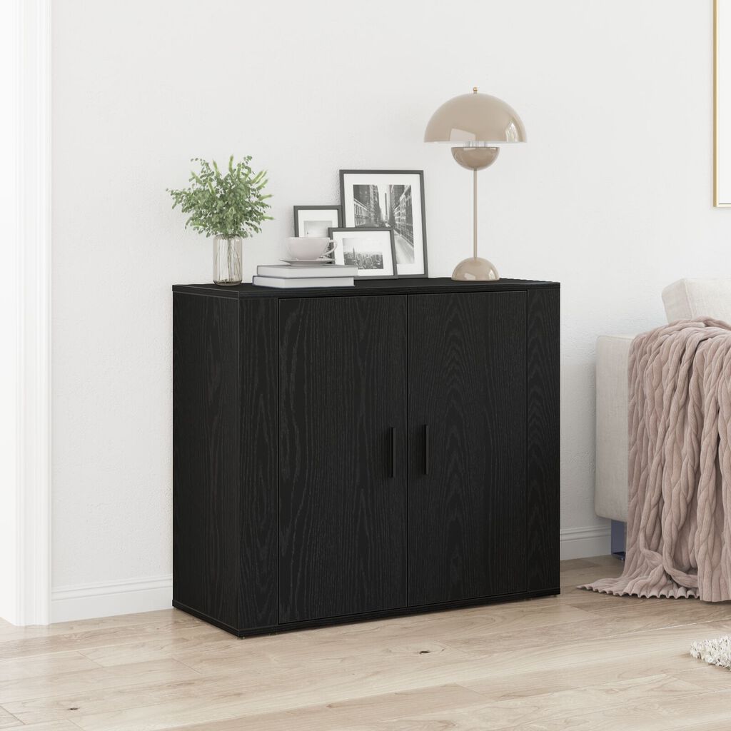 vidaXL Μπουφές Μαύρο Δρυς 80x33x70 εκ Κατασκευασμένο ξύλο