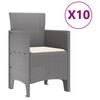 vidaXL Σέτ φαγητού για κήπο με μαξιλάρι 11 pcs Ανοιχτό γκρι και Κρέμα