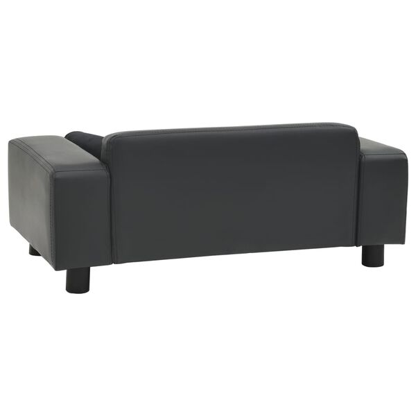 vidaXL Καναπές-Κρεβάτι Σκύλου Σκ. Γκρι 81x43x31εκ. Βελουτέ/Συνθ. Δέρμα