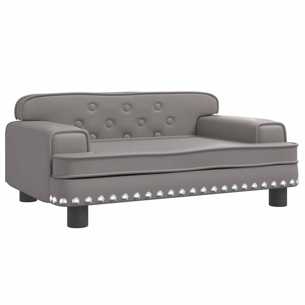 vidaXL Κρεβάτι Σκύλου Γκρι 70 x 45 x 30 εκ. από Συνθετικό Δέρμα