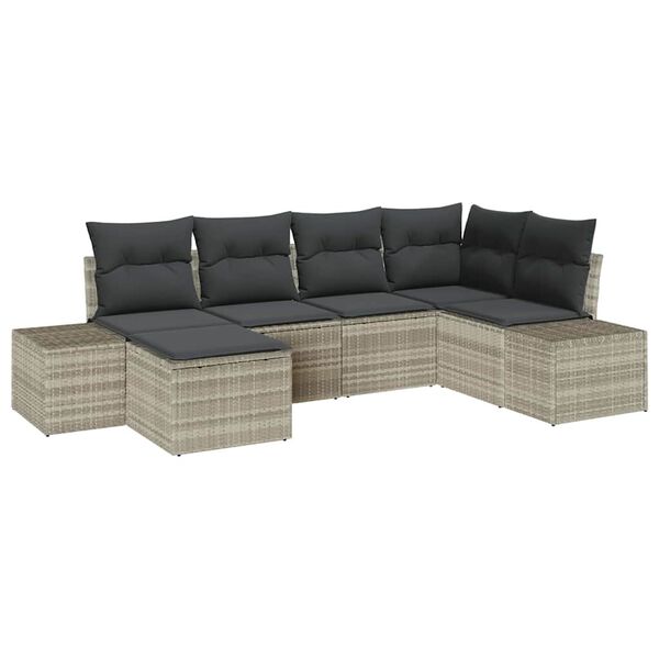 vidaXL Σετ Καναπέ Κήπου 6 pcs Ανοιχτό γκρι 264 x 154 x 85 εκ.