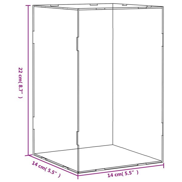 vidaXL Κουτί Βιτρίνα Διάφανο 14 x 14 x 22 εκ. Ακρυλικό