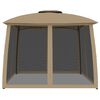 vidaXL Κιόσκι με Διπλούς Τοίχους/Δίχτυ Taupe 2,93x2,93 μ. από Ατσάλι