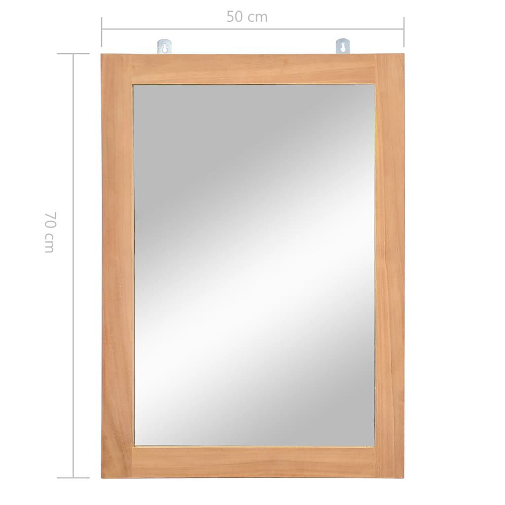 vidaXL Καθρέφτης Τοίχου 50 x 70 εκ. από Μασίφ Ξύλο Teak