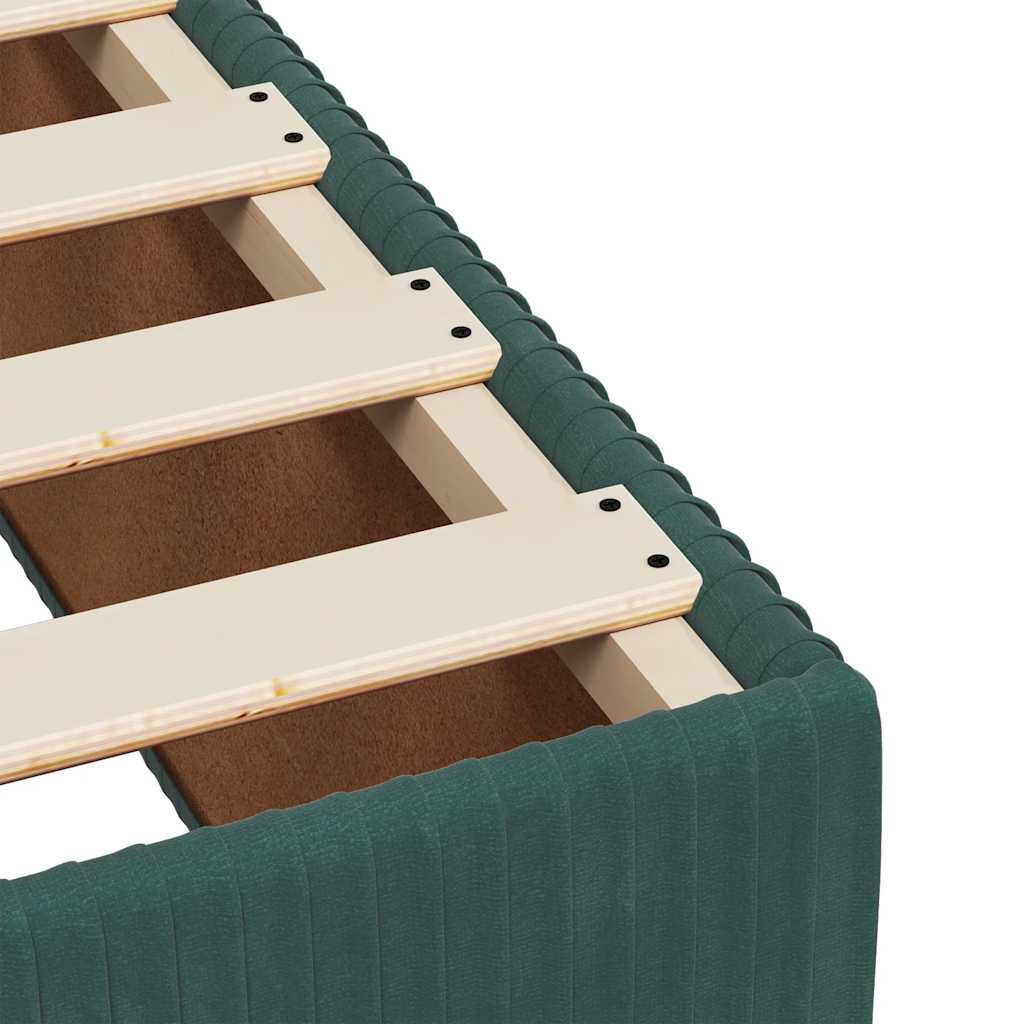 vidaXL Κρεβάτι Boxspring με Στρώμα Σκούρο Πράσινο 140x190εκ. Βελούδινο