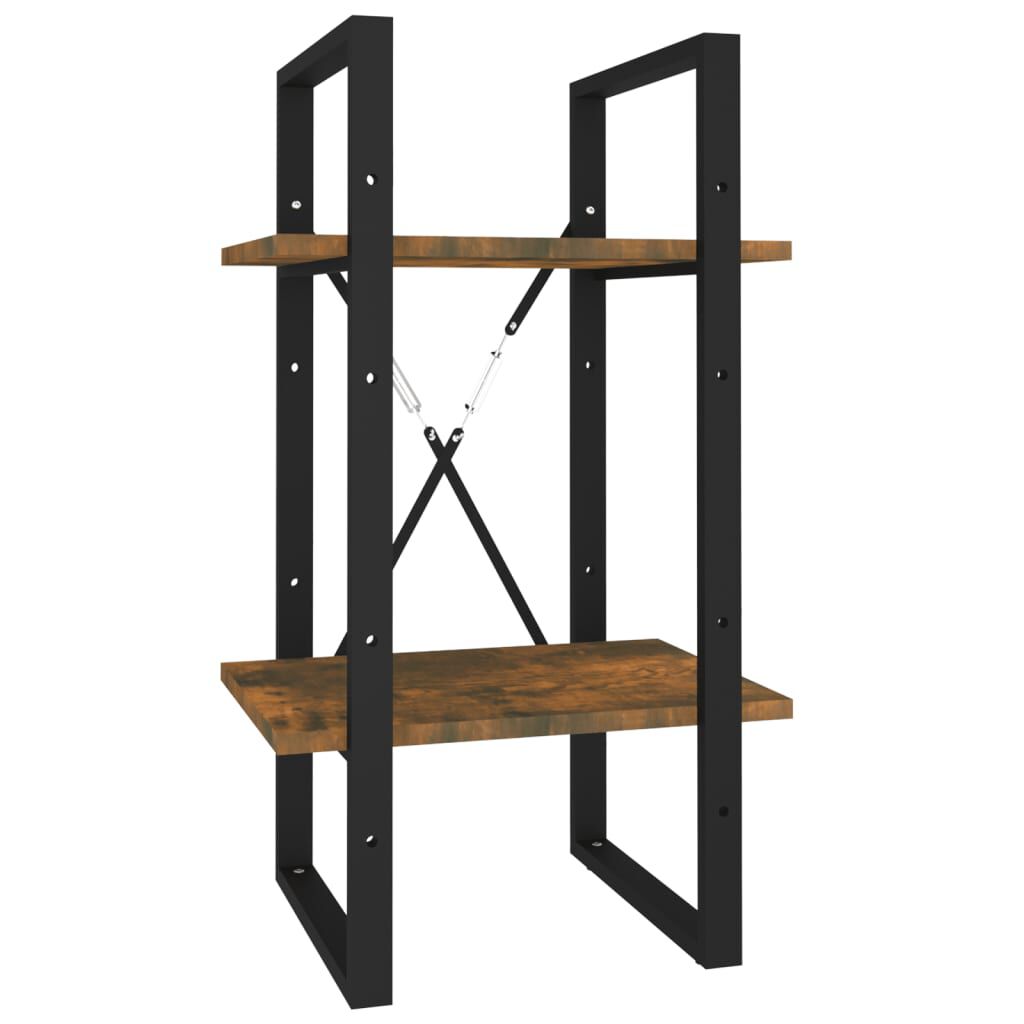 vidaXL Βιβλιοθήκη με 2 Ράφια Καπνιστή Δρυς 40x30x70 εκ. Επεξεργ. Ξύλο