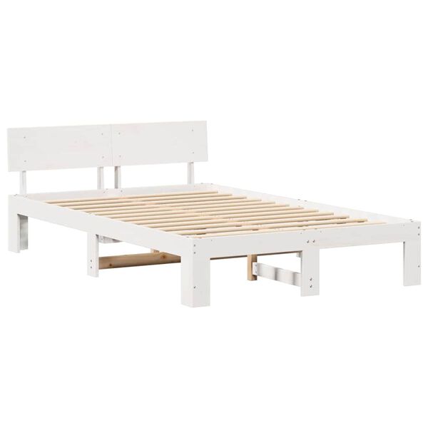 vidaXL Σκελετός Κρεβατιού Λευκό 120 x 200 cm Μασίφ ξύλο πεύκου