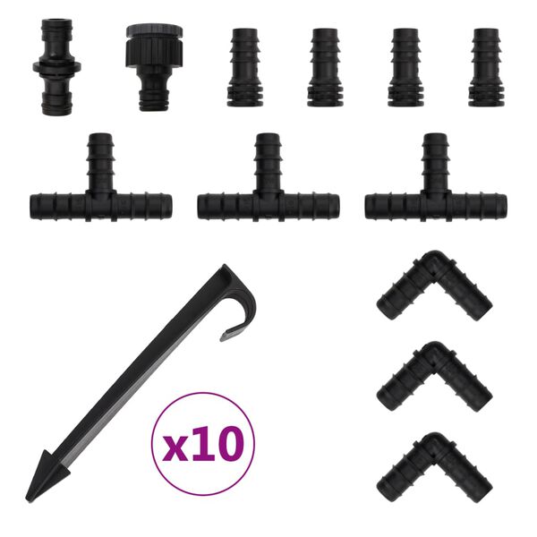 vidaXL Εύκαμπτος Σωλήνας Ποτίσματος Κήπου 25μ./0,6" Καουτσούκ και PVC