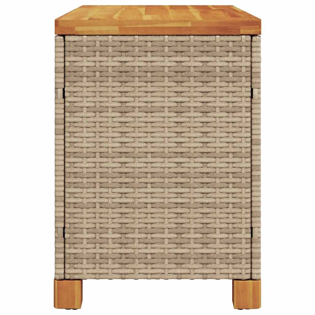 vidaXL Κουτί Αποθ. Κήπου Μπεζ 80x40x48 εκ. Συνθ. Ρατάν/Μασίφ Ακακία
