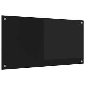 vidaXL Πίσω Πάνελ Κουζίνας Μαύρο 100 x 50 cm σκληρυμένο γυαλί