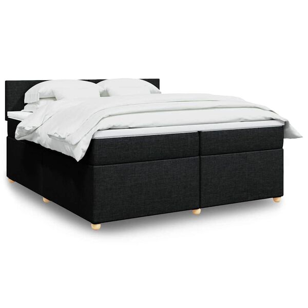 vidaXL &Kappa;&rho;&epsilon;&beta;ά&tau;&iota; Boxspring &mu;&epsilon; &Sigma;&tau;&rho;ώ&mu;&alpha; &Mu;&alpha;ύ&rho;&omicron; 200x200 &epsilon;&kappa;. &Upsilon;&phi;&alpha;&sigma;&mu;ά&tau;&iota;&nu;&omicron;