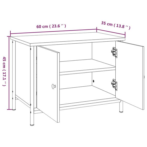 vidaXL Έπιπλο Τηλεόρασης με Πόρτες Μαύρο 60 x 35 x 45 εκ. Επεξ. Ξύλο