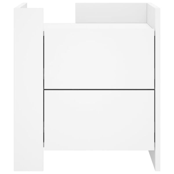 vidaXL Κομοδίνο Λευκό 45x50x50 εκ. από Επεξεργασμένο Ξύλο