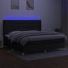 vidaXL &Kappa;&rho;&epsilon;&beta;ά&tau;&iota; Boxspring &mu;&epsilon; &Sigma;&tau;&rho;ώ&mu;&alpha; & LED &Mu;&alpha;ύ&rho;&omicron; 200x200 &epsilon;&kappa;. &Upsilon;&phi;&alpha;&sigma;&mu;ά&tau;&iota;&nu;&omicron;