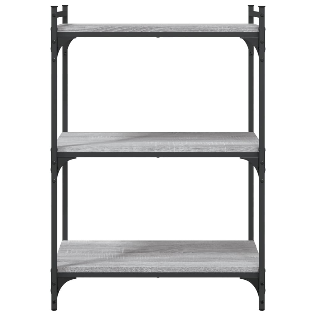 vidaXL Βιβλιοθήκη 3 Επιπέδων Γκρι Sonoma 60x30x86 εκ. Επεξεργ. Ξύλο
