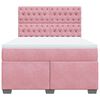 vidaXL Κρεβάτι Boxspring με Στρώμα Ροζ 140x190 εκ. Βελούδινο