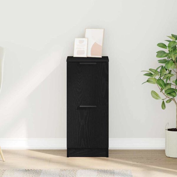 vidaXL Πλαϊνό γραφείο Μαύρη δρυς 30 x 30 x 70 εκ. Επεξεργασμένο ξύλο