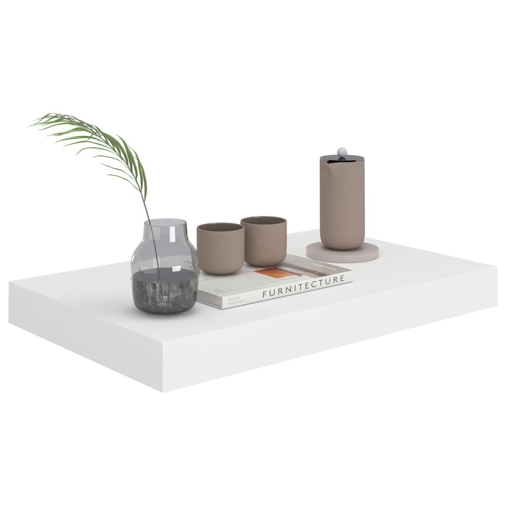 vidaXL Ράφια Τοίχου 2 τεμ. Άσπρα 40x23x3,8 εκ. MDF