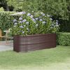 vidaXL Ζαρντινιέρα Καφέ 224x80x68 εκ. Γαλβανισμένος χάλυβας