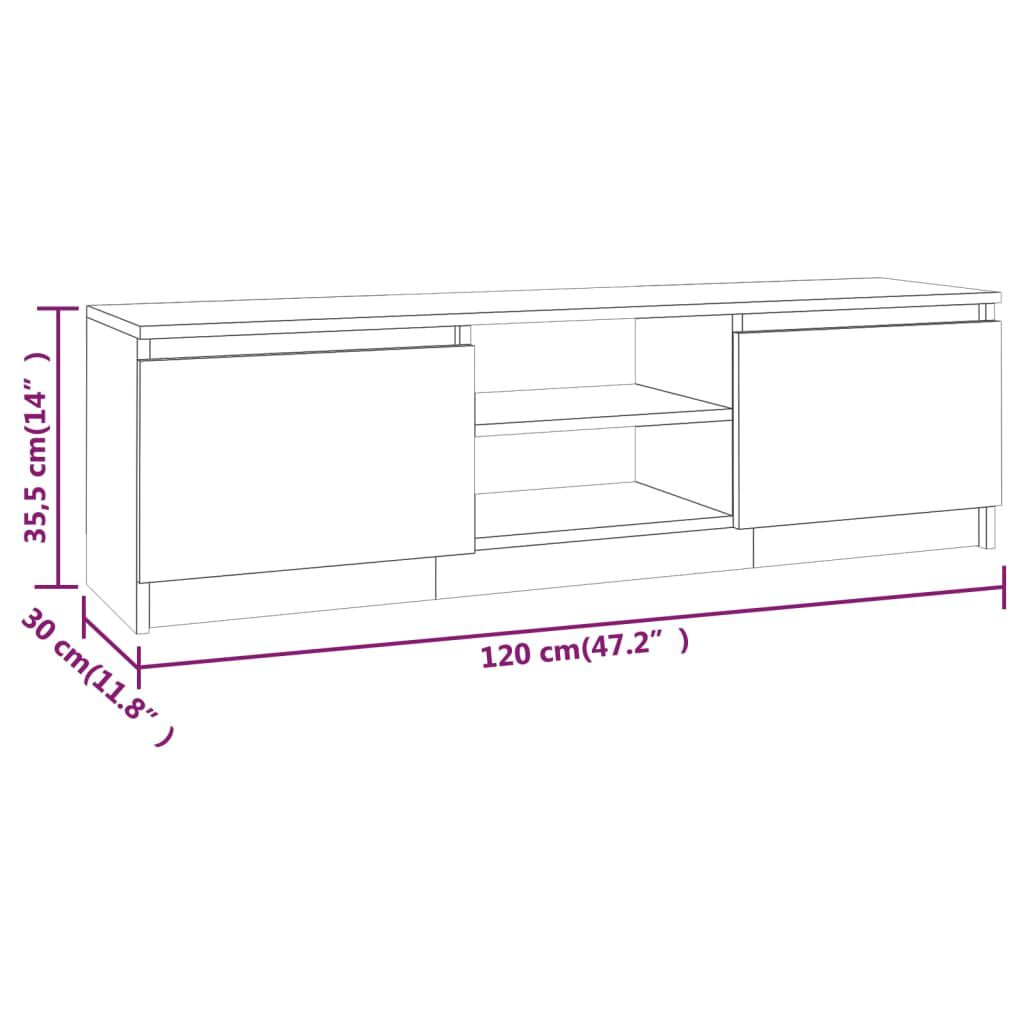 vidaXL Έπιπλο Τηλεόρασης Γκρι Sonoma 120x30x35,5 εκ. από Επεξεργ. Ξύλο