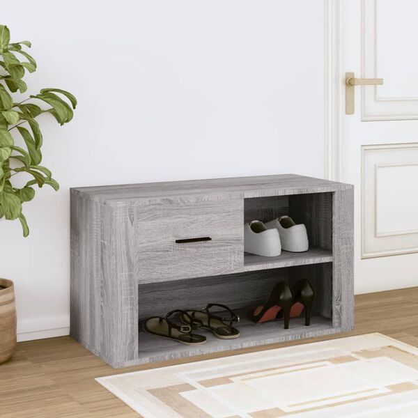 vidaXL Παπουτσοθήκη Γκρι Sonoma 80x35x45 εκ. από Επεξεργασμένο Ξύλο