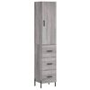 vidaXL Μπουφές Sonoma Γκρι 34,5 x 34 x 180 εκ. από Επεξεργασμένο Ξύλο