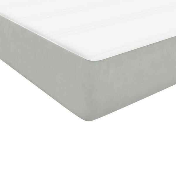 vidaXL Box Spring κρεβάτι με στρώμα ανοιχτό γκρι 80x220 cm Βελούδινο