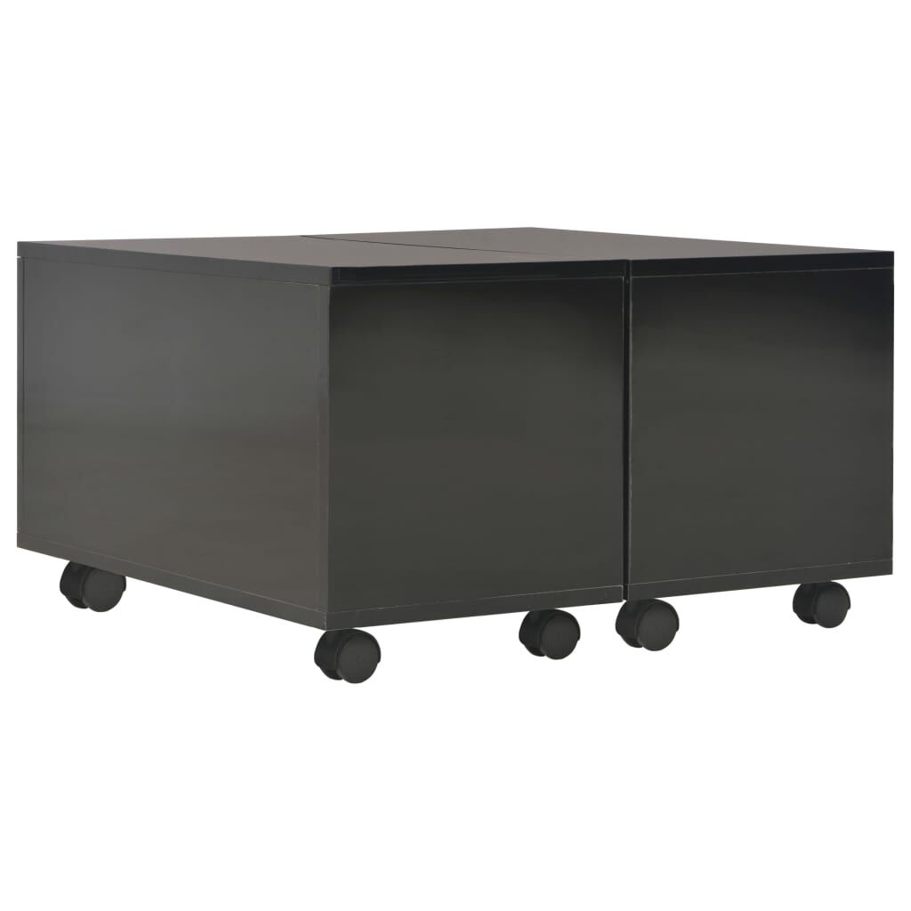 vidaXL Τραπεζάκι Σαλονιού Γυαλιστερό Μαύρο 60x60x35 εκ. Επεξ. Ξύλο