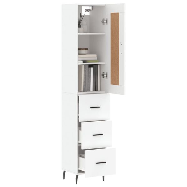 vidaXL Ντουλάπι Λευκό 34,5 x 34 x 180 εκ. από Επεξεργασμένο Ξύλο