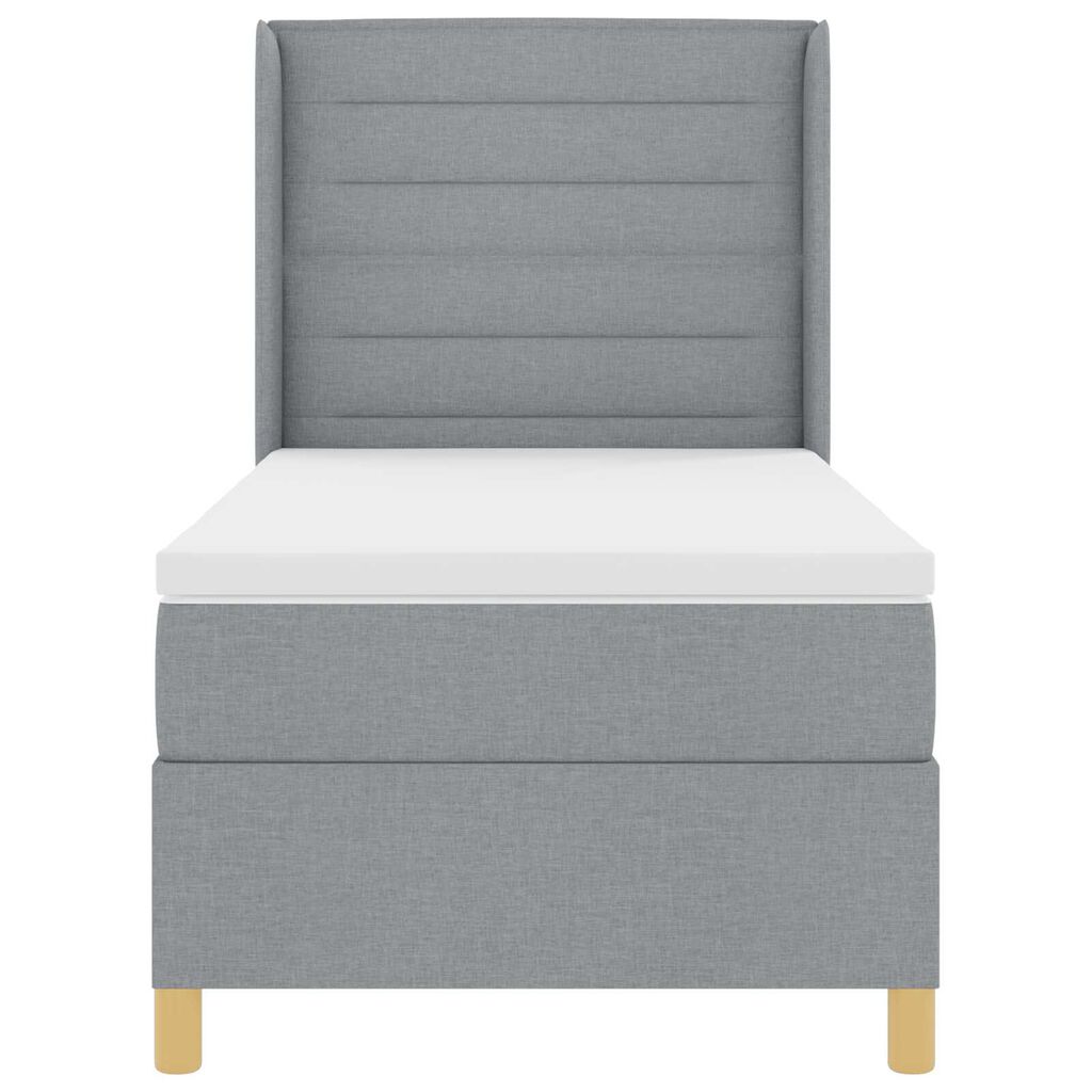 vidaXL Κρεβάτι Box Spring με Στρώμα Ανοιχτό Γκρι 80x200 εκ. Υφασμάτινο
