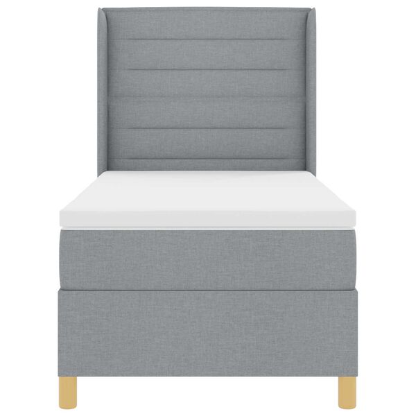vidaXL Κρεβάτι Box Spring με Στρώμα Ανοιχτό Γκρι 80x200 εκ. Υφασμάτινο