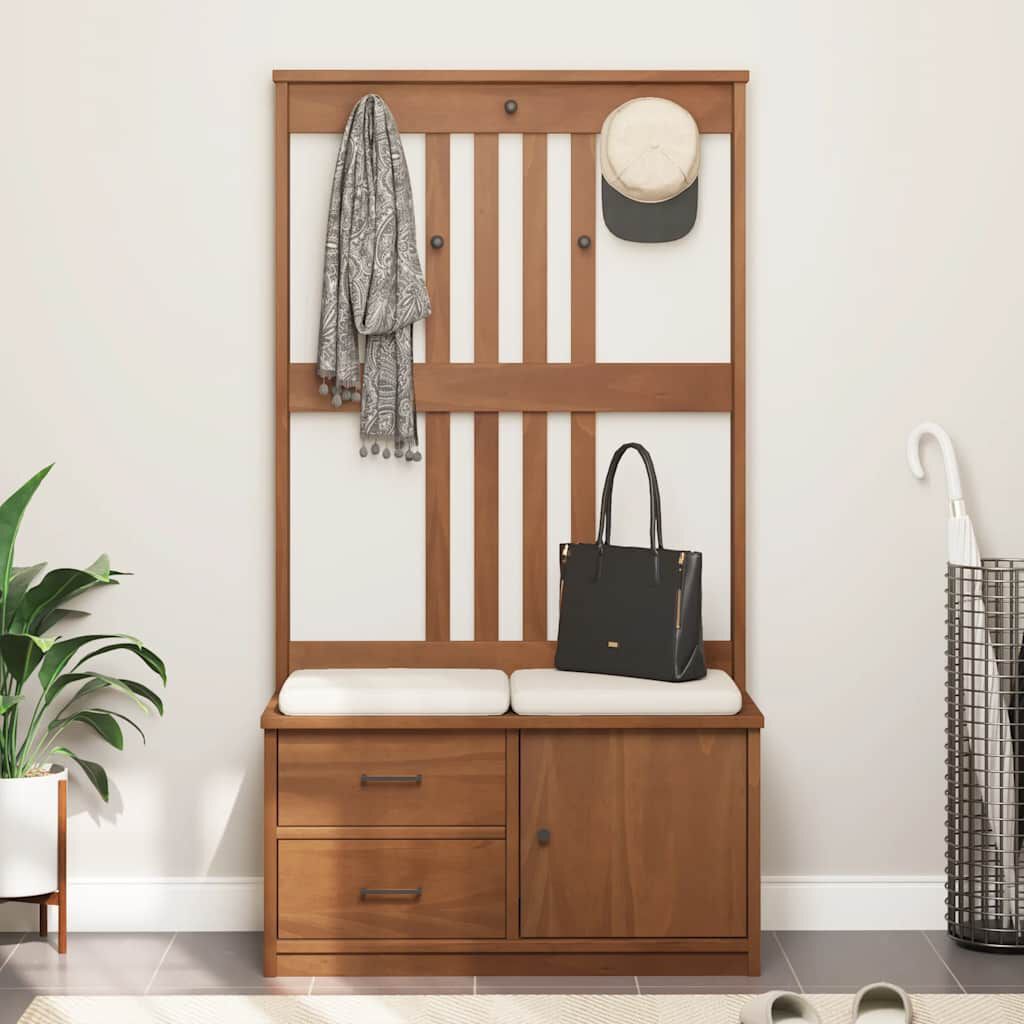 vidaXL Δέντρο χωλ "SANDENS" 87x40x159,5 εκ. Πεύκο μασίφ ξύλο