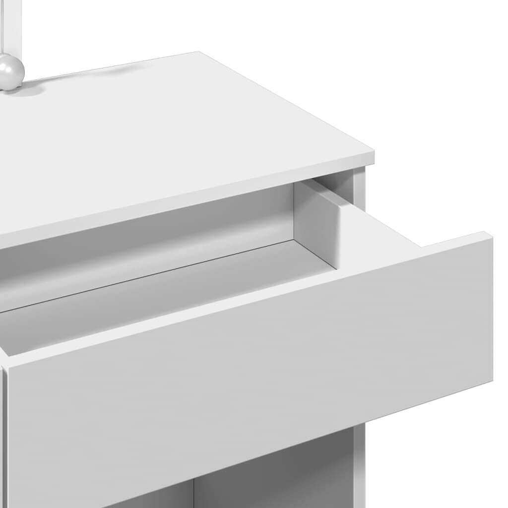 vidaXL Μπουντουάρ με LED Λευκό 100x40x130 εκ.
