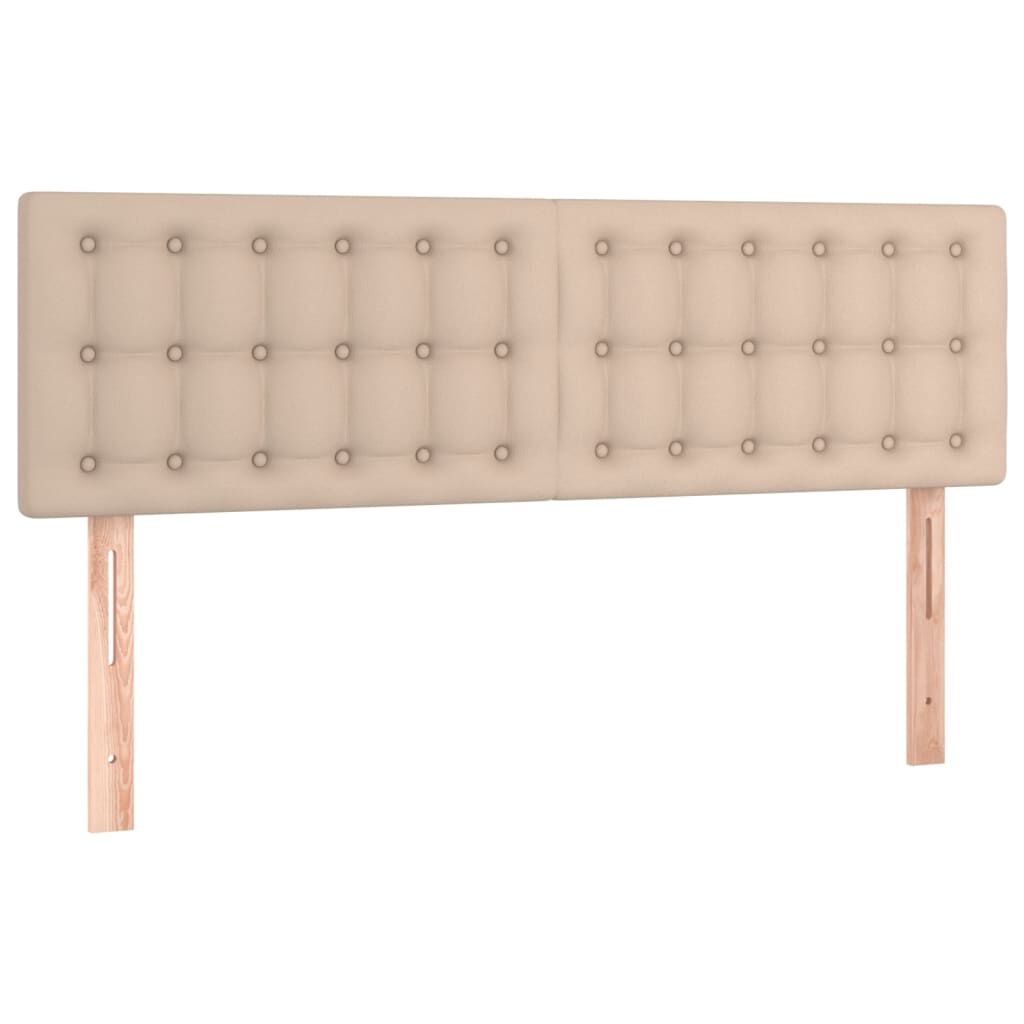vidaXL Κρεβάτι Boxspring Στρώμα&LED Καπουτσίνο 140x200 εκ. Συνθ. Δέρμα