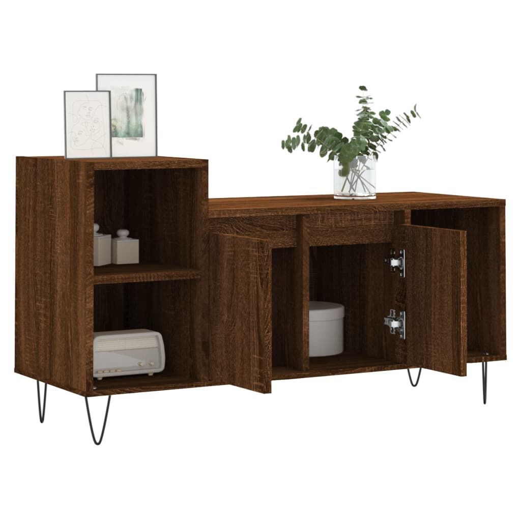 vidaXL Έπιπλο Τηλεόρασης Καφέ Δρυς 100x35x55 εκ. Επεξεργασμένο Ξύλο