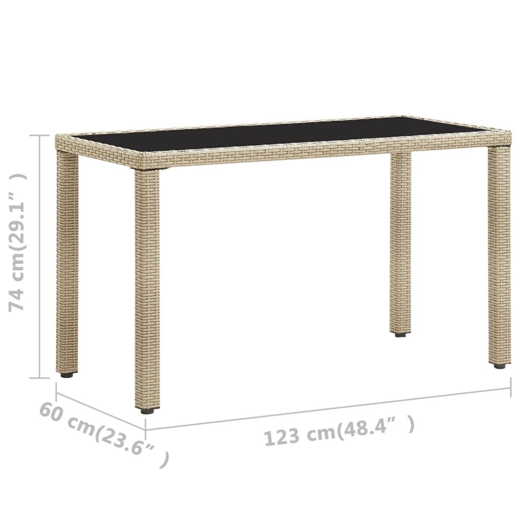 vidaXL Τραπέζι Κήπου Μπεζ 123 x 60 x 74 εκ. από Συνθετικό Ρατάν