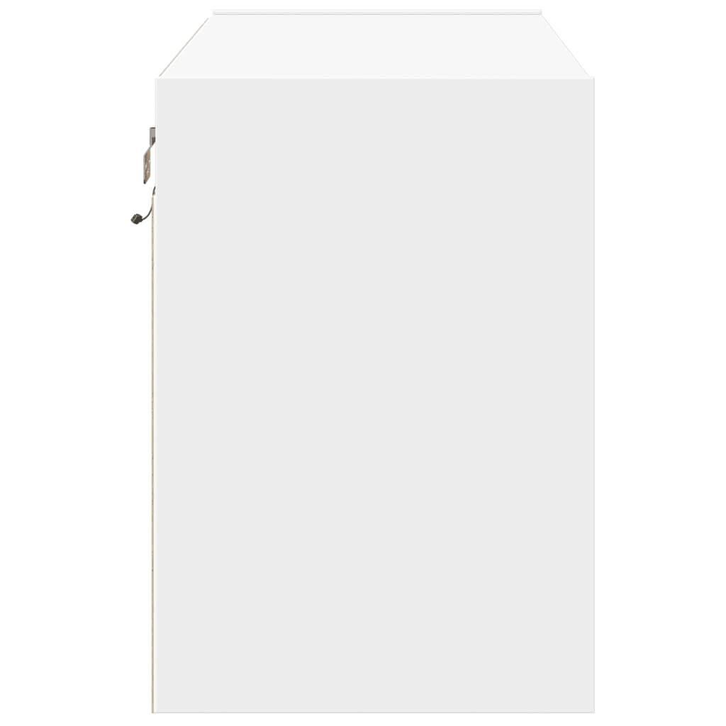 vidaXL Έπιπλο Τοίχου Τηλεόρασης με LED Λευκό 80x31x45 εκ.