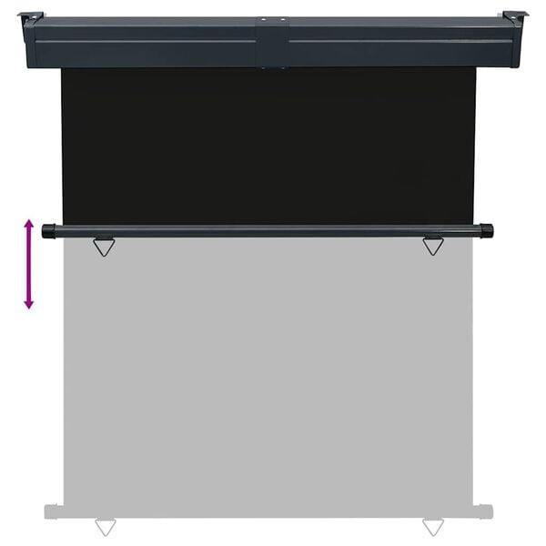 vidaXL Σκίαστρο Βεράντας Πλαϊνό Μαύρο 165 x 250 εκ.